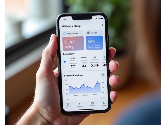 A clean, user-friendly mobile app interface displaying wellness metrics like sleep, activity, and nutrition within Power Loom Health's brand colors. The interface shows progress charts and personalized suggestions.