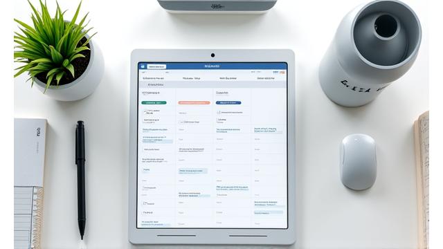 A well-organized desk with a calendar, planner, and coffee, representing effective time management and boundary setting.